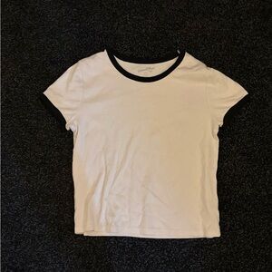 Classic White T-Shirt with Black Trim
